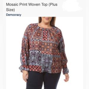 NWT Womens Democracy Woven Top Size 3X